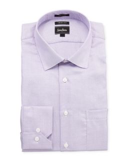 Regular Finish Trim Fit Textured Dress Shirt, Purple