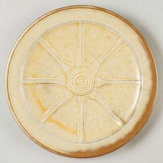 Frankoma Wagon Wheel Desert Gold Dinner Plate, Fine China Dinnerware   Raised De