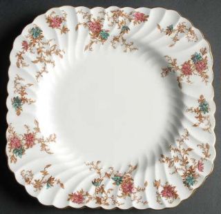 Minton Ancestral (Globe Backstamp) Square Luncheon Plate, Fine China Dinnerware