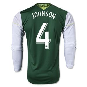 adidas Portland Timbers 2013 JOHNSON LS Authentic Primary Soccer Jersey