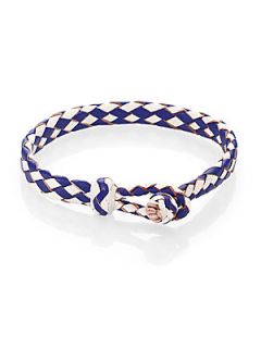 Chamula Woven Leather Bracelet   Navy