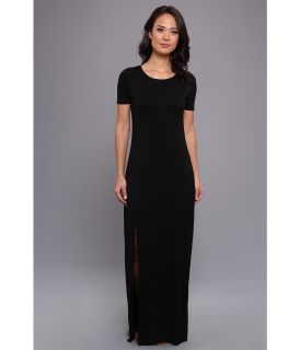 Three Dots Maxi Tee Dress w/ Slit Womens Dress (Black)