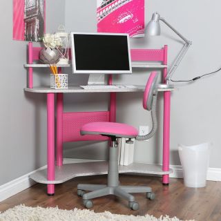 Calico Study Corner Desk   Pink   55122 PINK