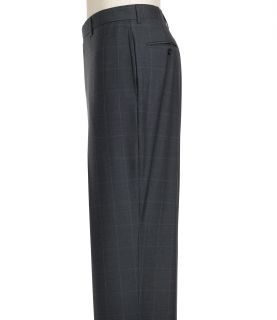 Signature Year Round Pleated Front Windowpane Trousers JoS. A. Bank