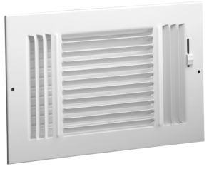 Hart Cooley 683 8x8 W HVAC Register, 8 W x 8 H, ThreeWay Steel for Sidewall/Ceiling White (043862)