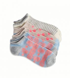 Light Blue AEO Printed Sock 3 Pack, Womens One Size