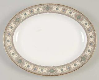Royal Doulton Longwood 13 Oval Serving Platter, Fine China Dinnerware   Peach,