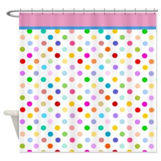  Rainbow Polka Dots Shower Curtain  Use code FREECART at Checkout