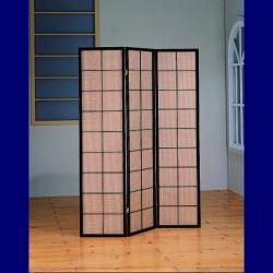 Cappuccino Wood Framed 3 panel Room Divider