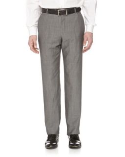 Wool Suiting Dress Pants, Charcoal Gray