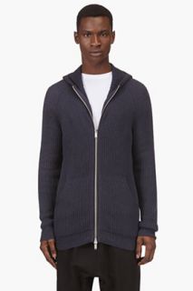 Silent By Damir Doma Slate Blue Knit Hoodie