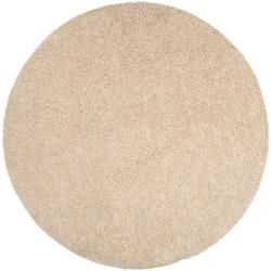 Woven Beige Calucy Plush Shag (6 Round)