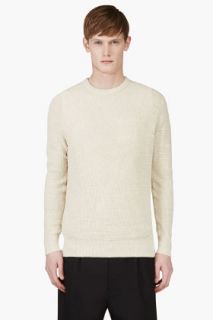 Paul Smith Jeans Beige Rib Knit Cotton Sweater