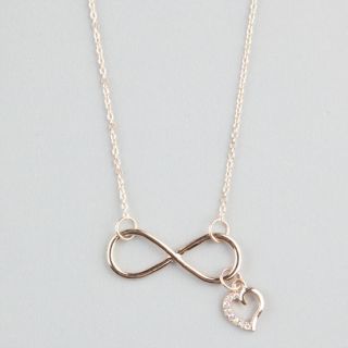 Infinity Heart Necklace Gold One Size For Women 225280621