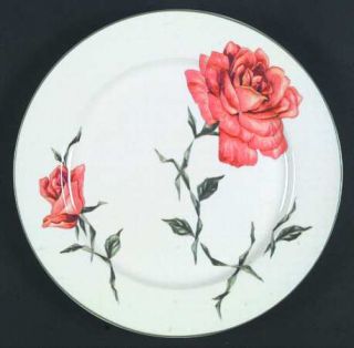 Retroneu Rhapsody Dinner Plate, Fine China Dinnerware   Multimotif Floral,Rim,Gr