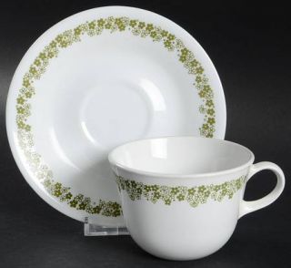 Corning Spring Blossom Flat Cup & Saucer Set, Fine China Dinnerware   Corelle,Gr