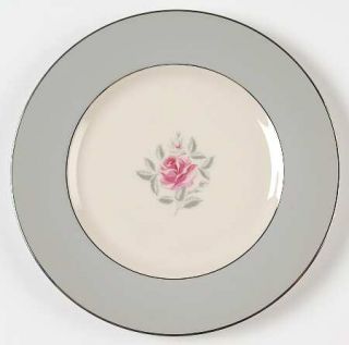 Flintridge Miramar (Rim) Salad Plate, Fine China Dinnerware   Pink Rose Center,G