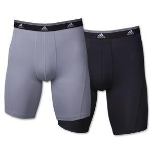 adidas Sport Perf ClimaLite 2 pack 9 Boxer Brief (Blk/Grey)