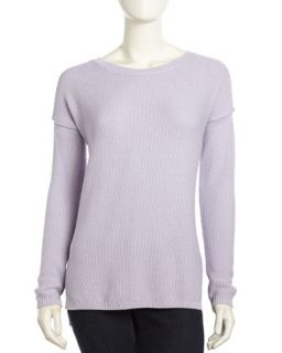 Crew Long Sleeve Cashmere Knit Sweater, Lilac