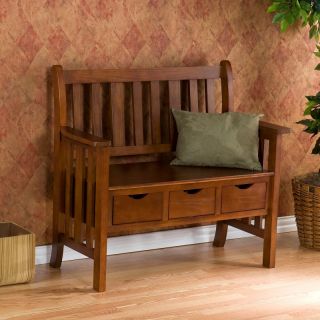3 Drawer Oak Country Bench Multicolor   BC3044