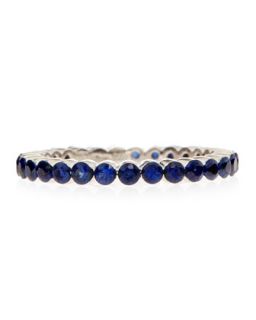 18k Blue Sapphire Eternity Ring, Size 6.75