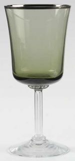 Fostoria Tenderness Green Wine Glass   Stem #6123, Green,  Platinum Trim