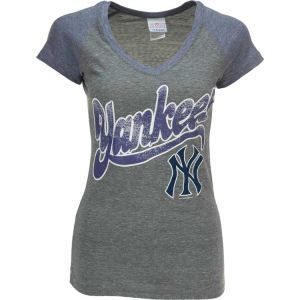 New York Yankees 5th and Ocean MLB Womens Tri Blend Vneck Raglan T Shirt