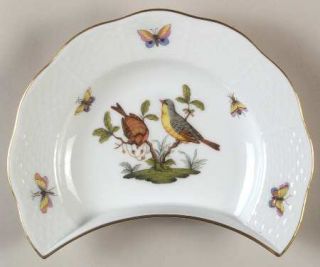 Herend Rothschild Bird (Ro) Crescent Salad Plate, Fine China Dinnerware   Bird,