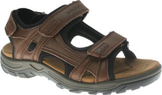 Mens Spring Step Domain   Brown Leather Sandals