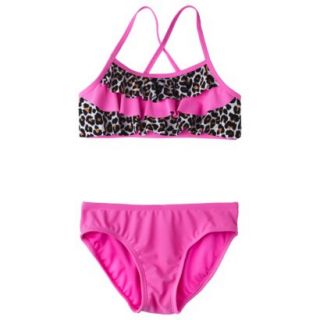 Xhilaration Girls 2 Piece Pink Swimsuit   L