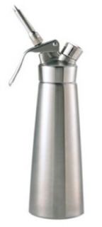Browne Foodservice Whipped Cream Dispenser, 17 oz, Two Nozzles, Stainless Steel, NSF