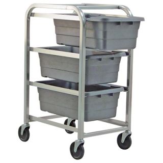 Quantum Storage 3 Shelf Cart With 3 Cross Stack Tubs   27in. x 19in. x 41in.