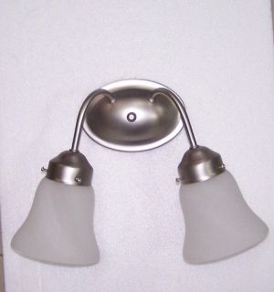 Transitional 2 light Brushed Nickel Bath Wall Sconce