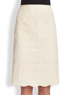 Tory Burch Debra Lace Pencil Skirt   New Ivory