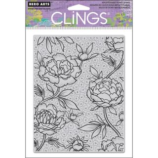 Hero Arts Large Flowered Background Cling Stamp
