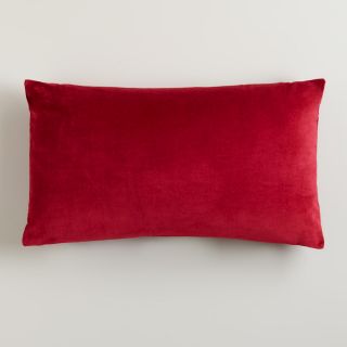 Red Velvet Lumbar Pillow   World Market