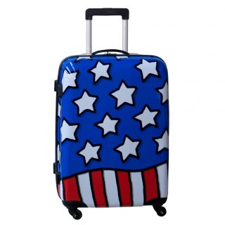Ed Heck Stars N Stripes Red, White And Blue 25 inch Hardside Spinner (Red/ white/ blueWeight 9 poundsU zip compartmentZippered pocketTelescoping handleWheeled Yes Wheel type Four wheel spinnerDimensions 25 inches high x 17.5 inches wide x 10.5 inches 