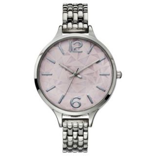 Womens Xhilaration Analog Metal with Pink Dial Think Straps   Silver