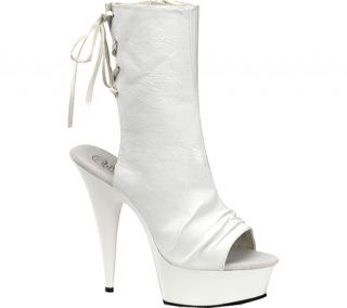 Womens Pleaser Delight 1018   White PU/White Boots