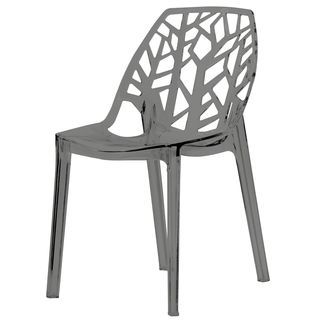 Modern Flora Transparent Black Plastic Dining Chair