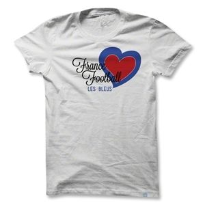 Objectivo France Heart Womens Soccer T Shirt (White)