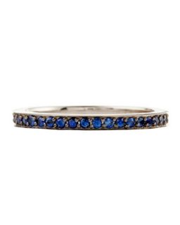 Pillar Blue Sapphire Eternity Ring, Size 6.5