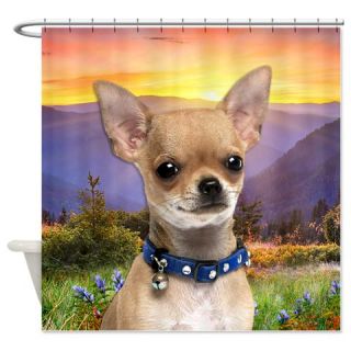  Chihuahua Meadow Shower Curtain  Use code FREECART at Checkout