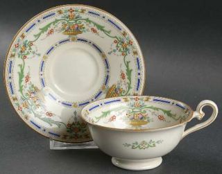 Royal Doulton Ormonde Footed Cup & Saucer Set, Fine China Dinnerware   Enamelled