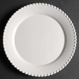 American Atelier Bianca Bead Dinner Plate, Fine China Dinnerware   All White,Emb