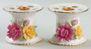 Royal Albert Old Country Roses Set of 2 3 Candle Pillar, Fine China Dinnerware
