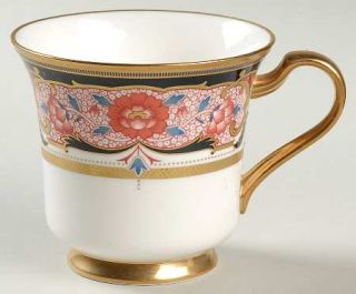 Noritake Golden Procession Footed Cup, Fine China Dinnerware   Red And Black Rim