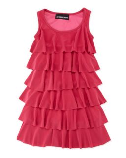 Tiered Tank Dress, Pink, 4 6X