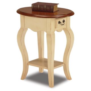Bentwood Oval End Table in Ivory Ivory White   9043 IV