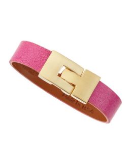 Leather Bracelet, Pink